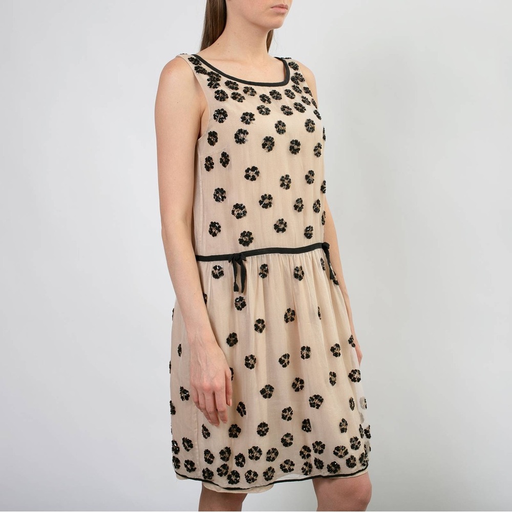 RED Valentino nude embellished Dress sz 38